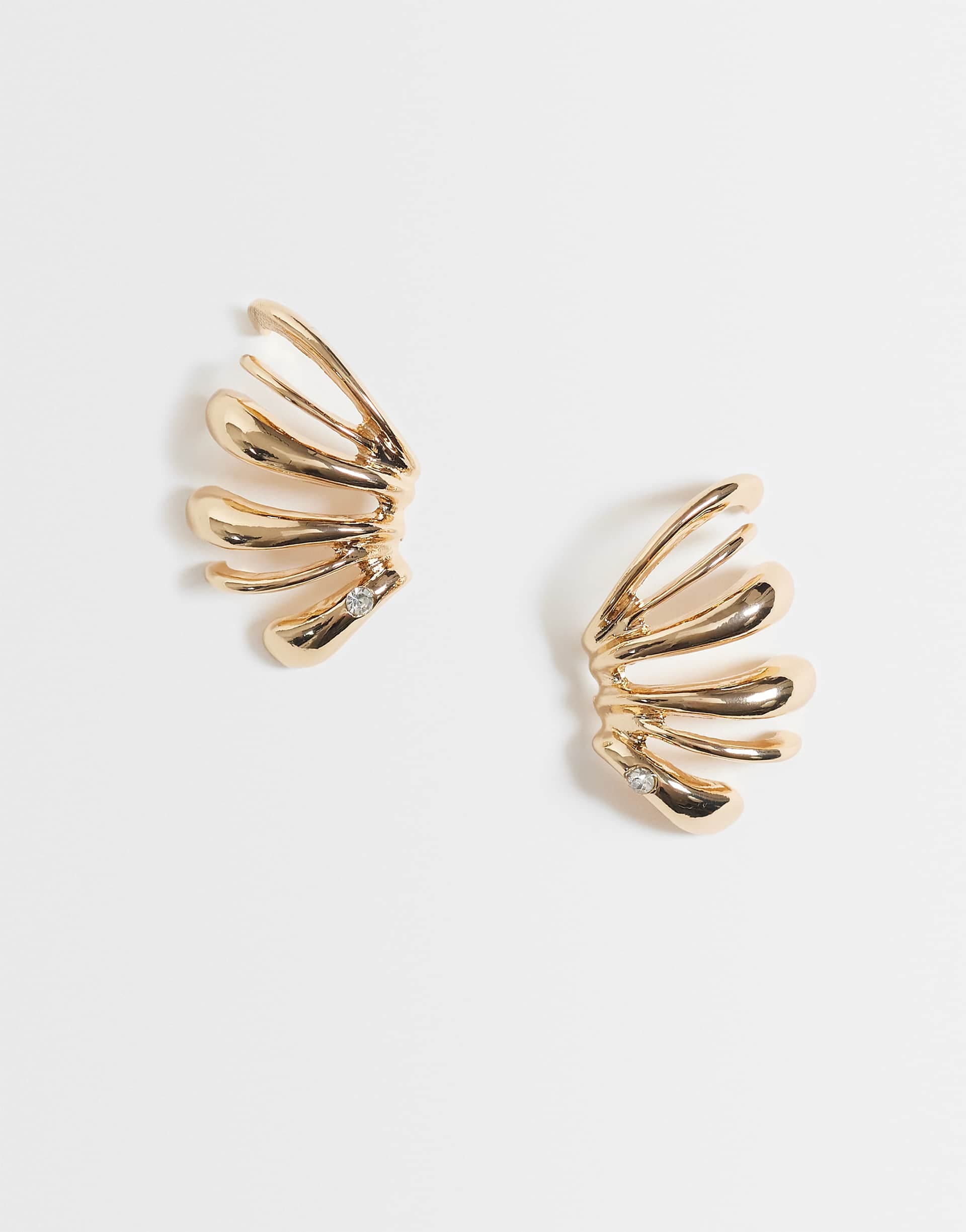 ASOS DESIGN Crawler earrings in gold tone with diamante detail