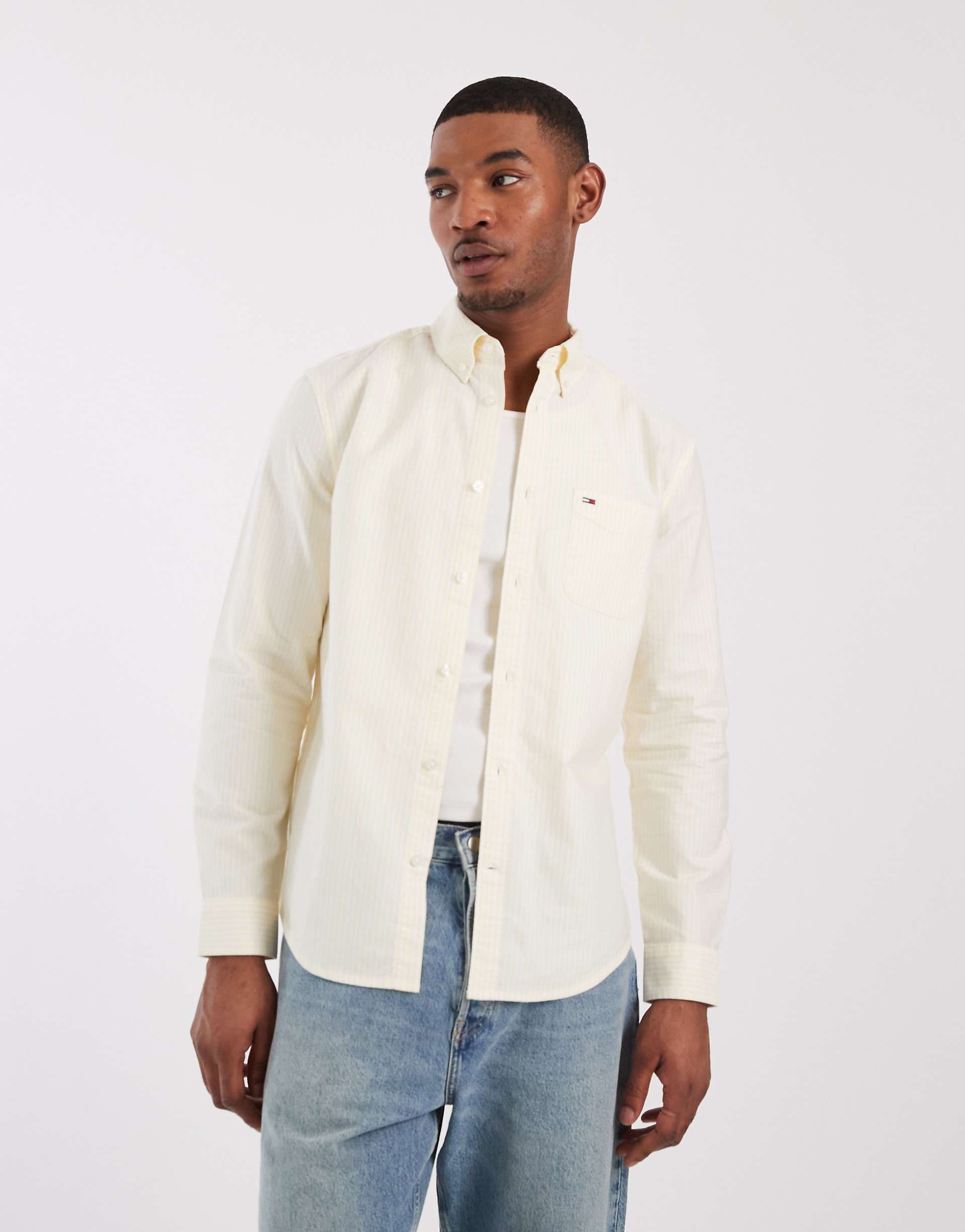 Tommy Jeans oxford shirt in yellow stripe