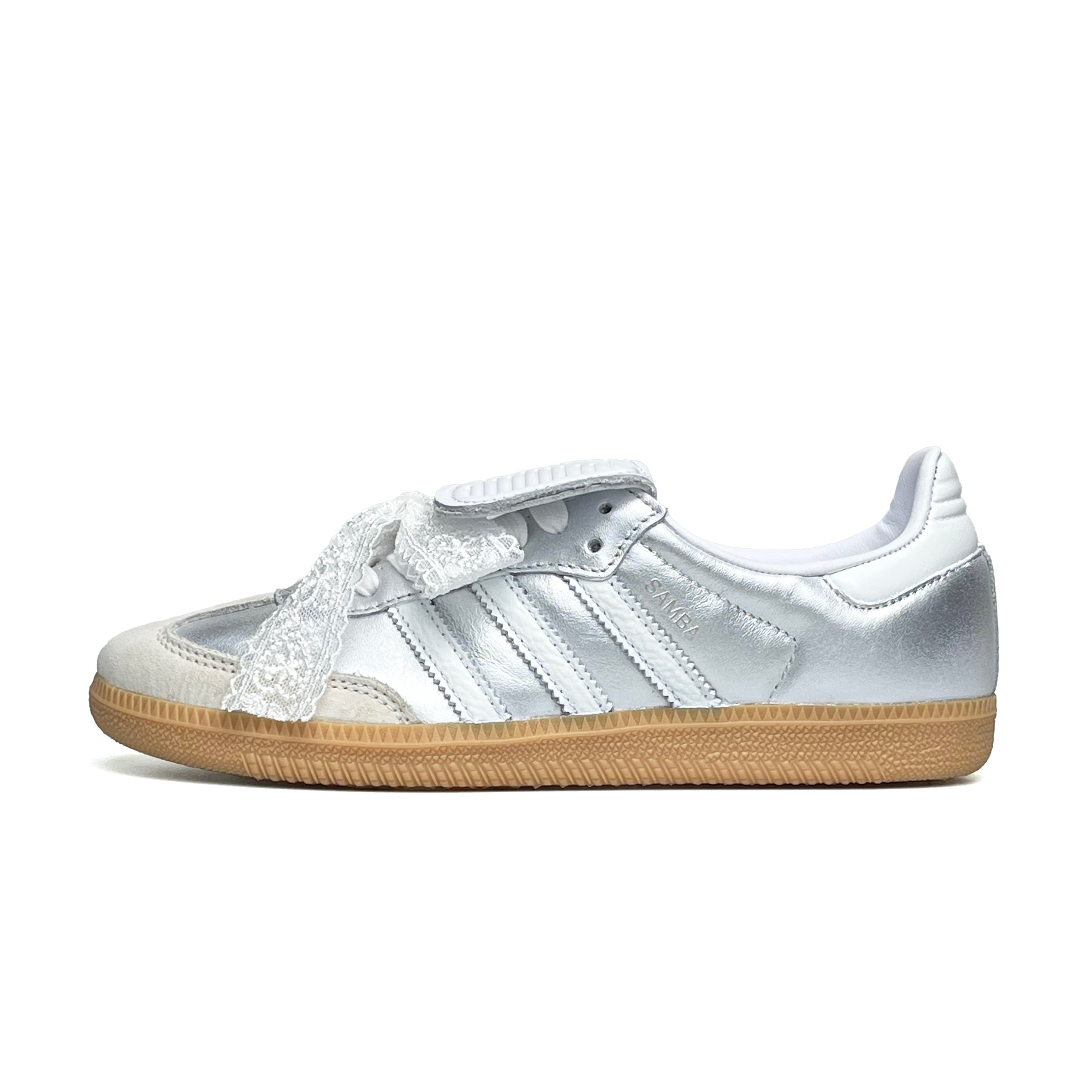 Custom Sneakers adidas originals Samba LT Sweet Cool Retro American Style Trendy Versatile Slip-Resistant Wear-Resistant Low-Top Sneakers Women's Silver White