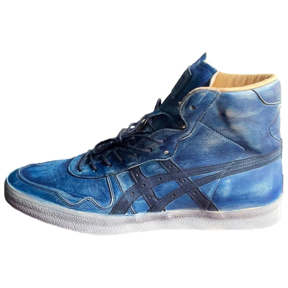 Onitsuka Tiger Fabre NIPPON Comfort Versatile Anti-Slip Wear-Resistant High-Top Casual Shoes Men's Blue
