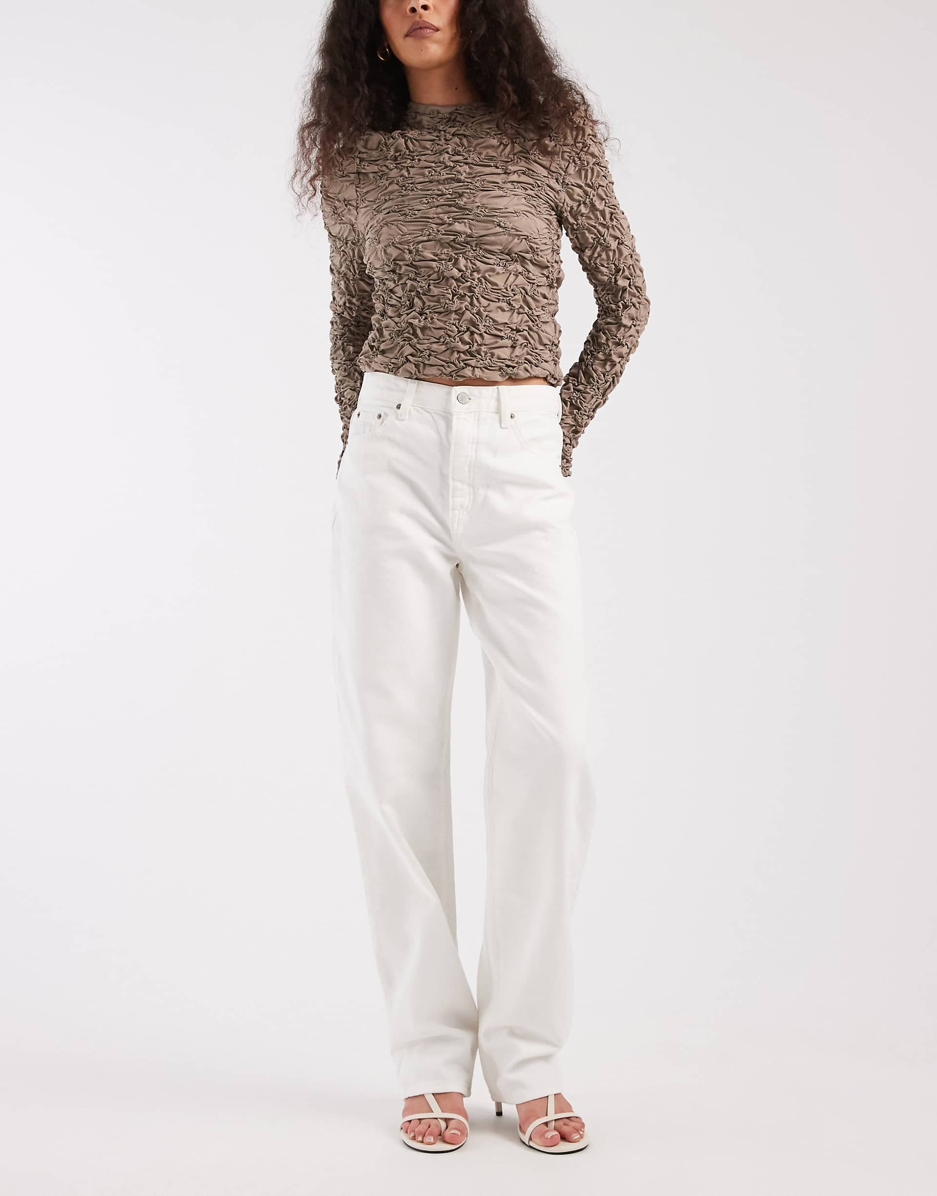 Tommy Jeans Layla high rise slim straight fit jeans in white