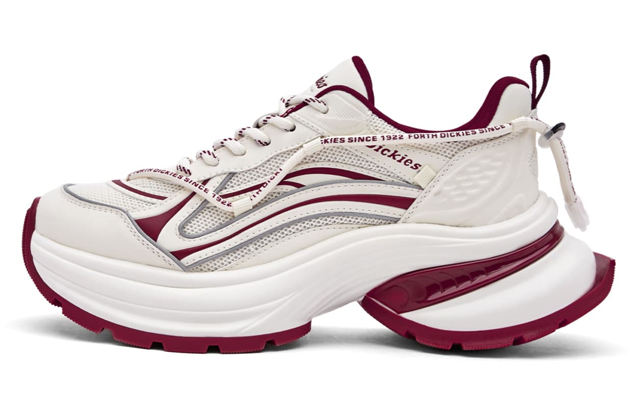 Dickies Comfort Trendy Fashion Versatile Thick-Sole Platform Casual Lightweight Sport Running Low-Top Dad Shoes Women's Beige Red