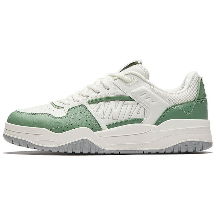 Anta Slam Anti-Slip Wear-Resistant Low-Top Skateboard Shoes Women's White Green
