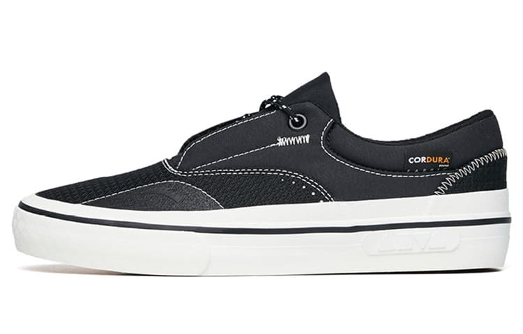 Anta Qian Xing Wear-Resistant Low-Top Skateboard Shoes Women's Black White Lace-Up Version