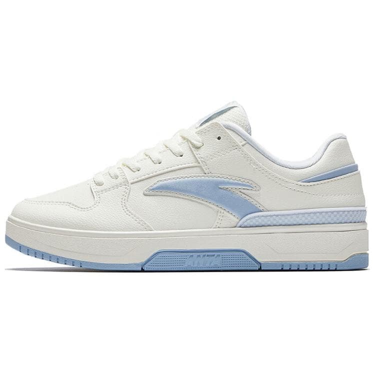 Anta Classic Color Block Slip-Resistant Wear-Resistant Low-Top Sneakers Women's White Blue
