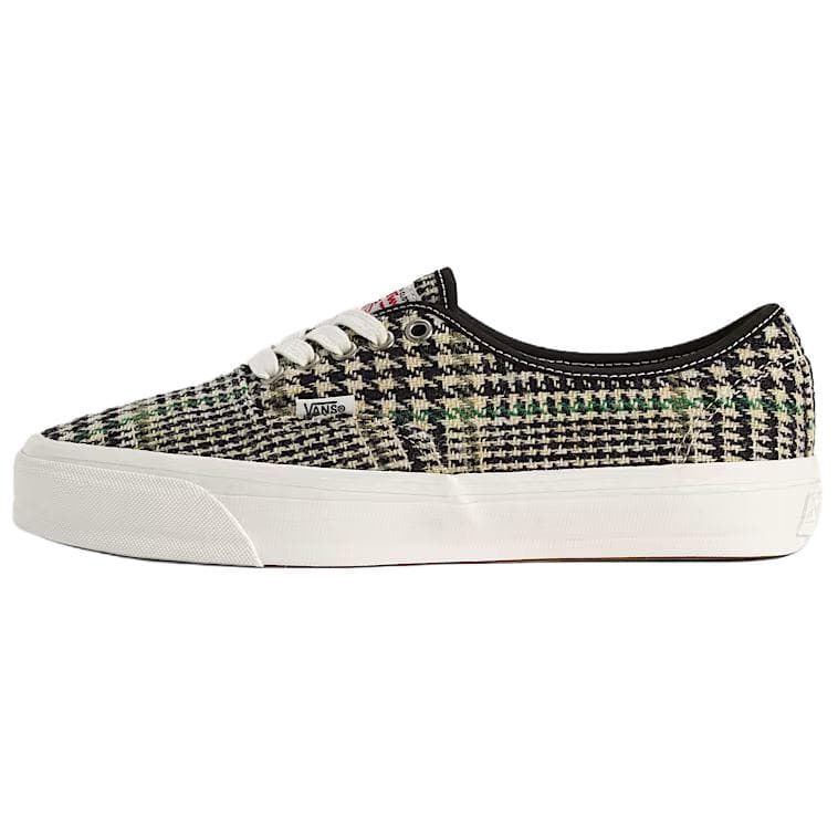Vans Premium Authentic Harris Tweed Classic Versatile Waterproof Wear-Resistant Low-Top Sneakers Unisex Black White