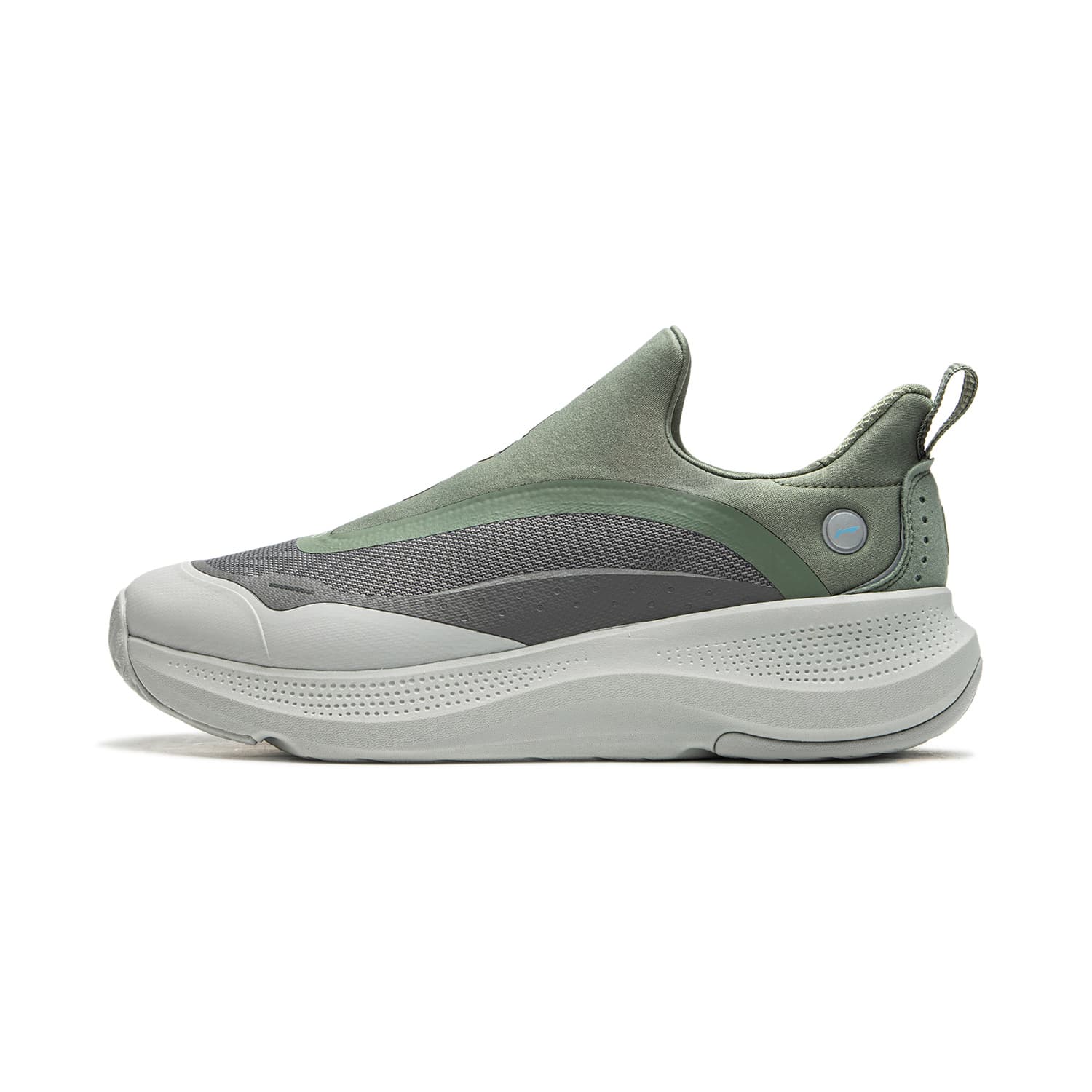LiNing SOFT GO Anti-Slip Wear-Resistant Low-Top Casual Shoes Men's Gray Green
