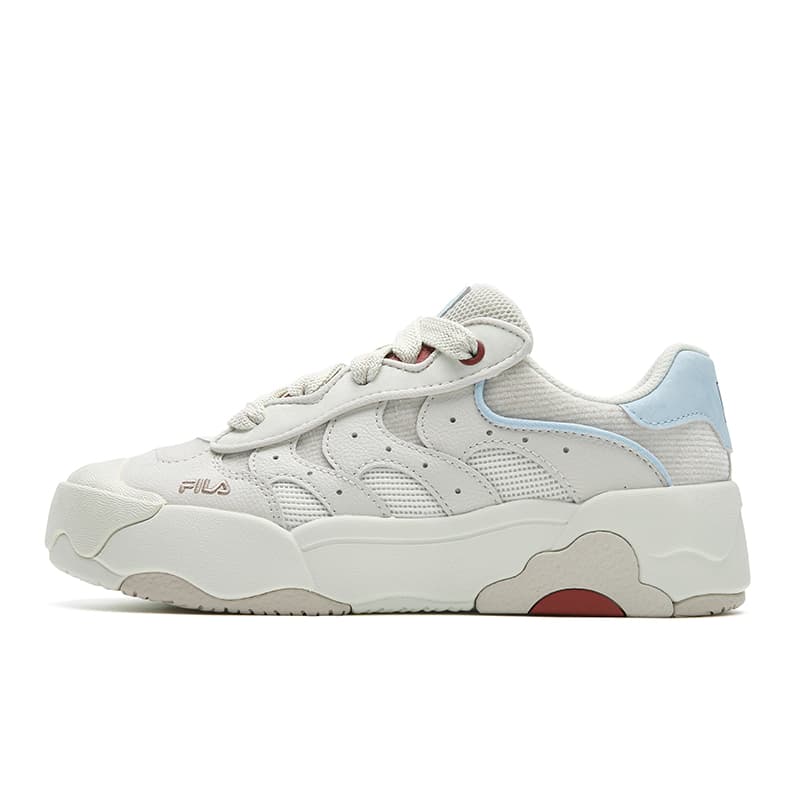 FILA OMELETTE Fashion Retro Personality Trendy Classic Versatile Energetic Comfort Casual Wear-Resistant Breathable Low-Top Skate Shoes Women's Light Grey/Ice Cream Green