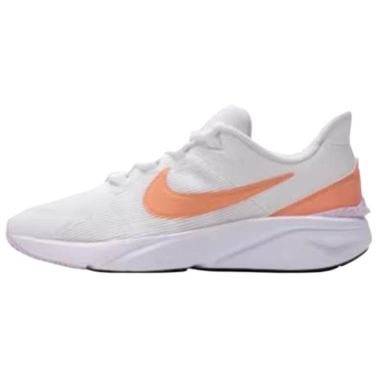 Nike Star Runner 4 Anti Slip Wear Resistant Low Top Running Shoes Women's White Orange