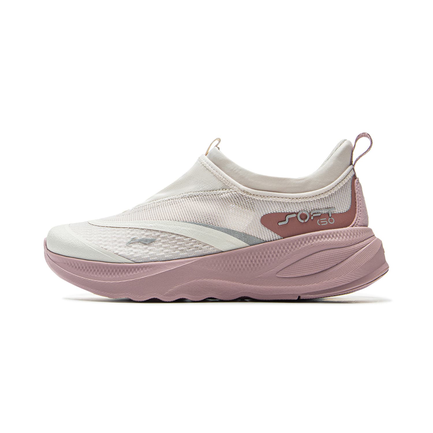 LiNing SOFT GO 2 Retro Versatile Fashion Trendy Classic Cushioning Slip-Resistant Wear-Resistant Breathable Lightweight Low-Top Casual Shoes Women's Gray Pink