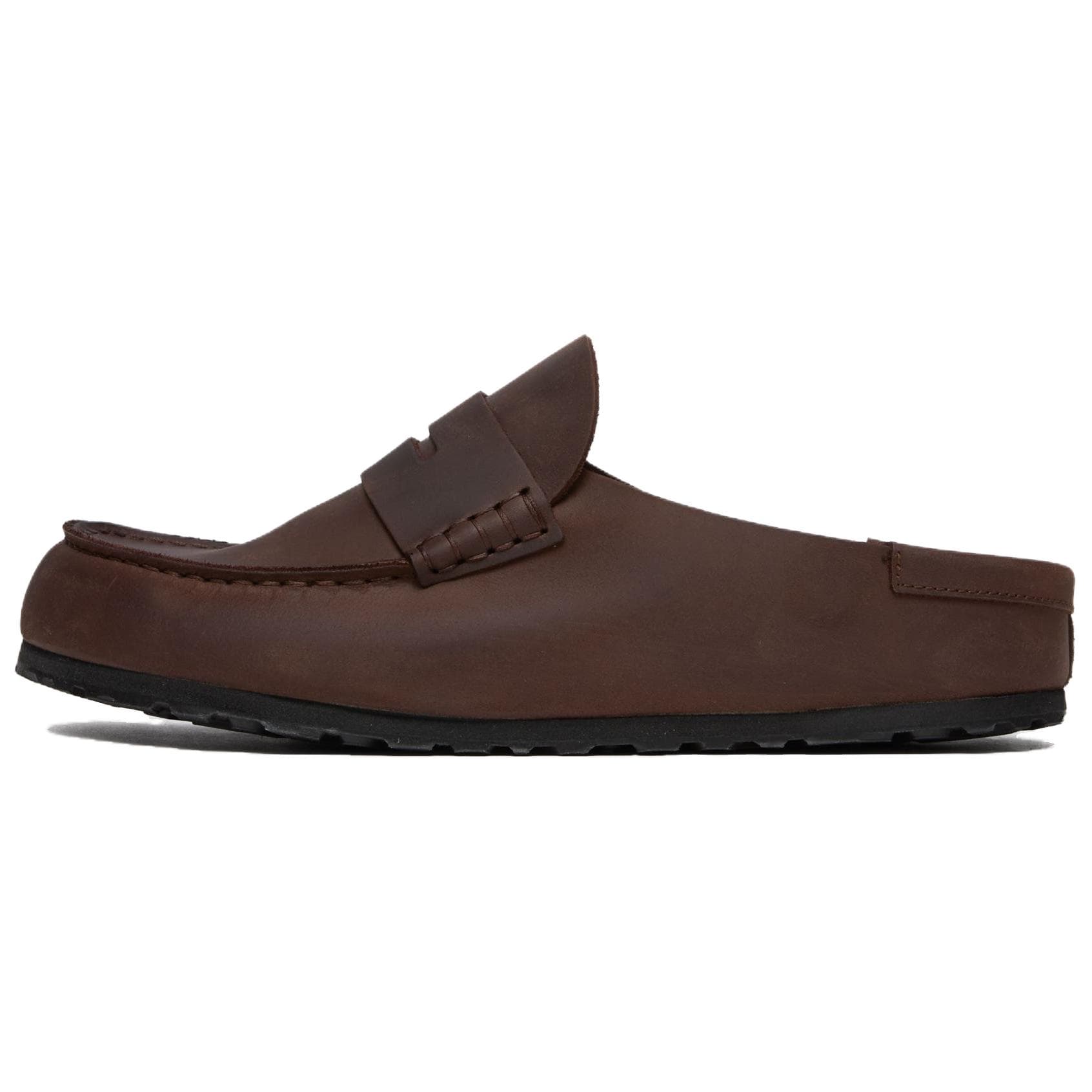 Birkenstock Naples Comfort Simple Rubber Sole Anti-Wear Toe-Cover Sandals Unisex Dark Brown