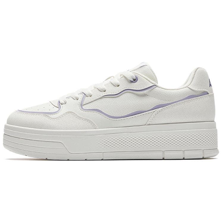 Anta Women's Jelly Comfortable Casual Versatile Anti-Slip Durable Lightweight Low-Top Sneakers White Light Purple