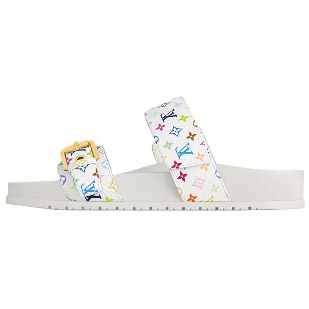 Takashi Murakami X LOUIS VUITTON Slide Slippers Women's White
