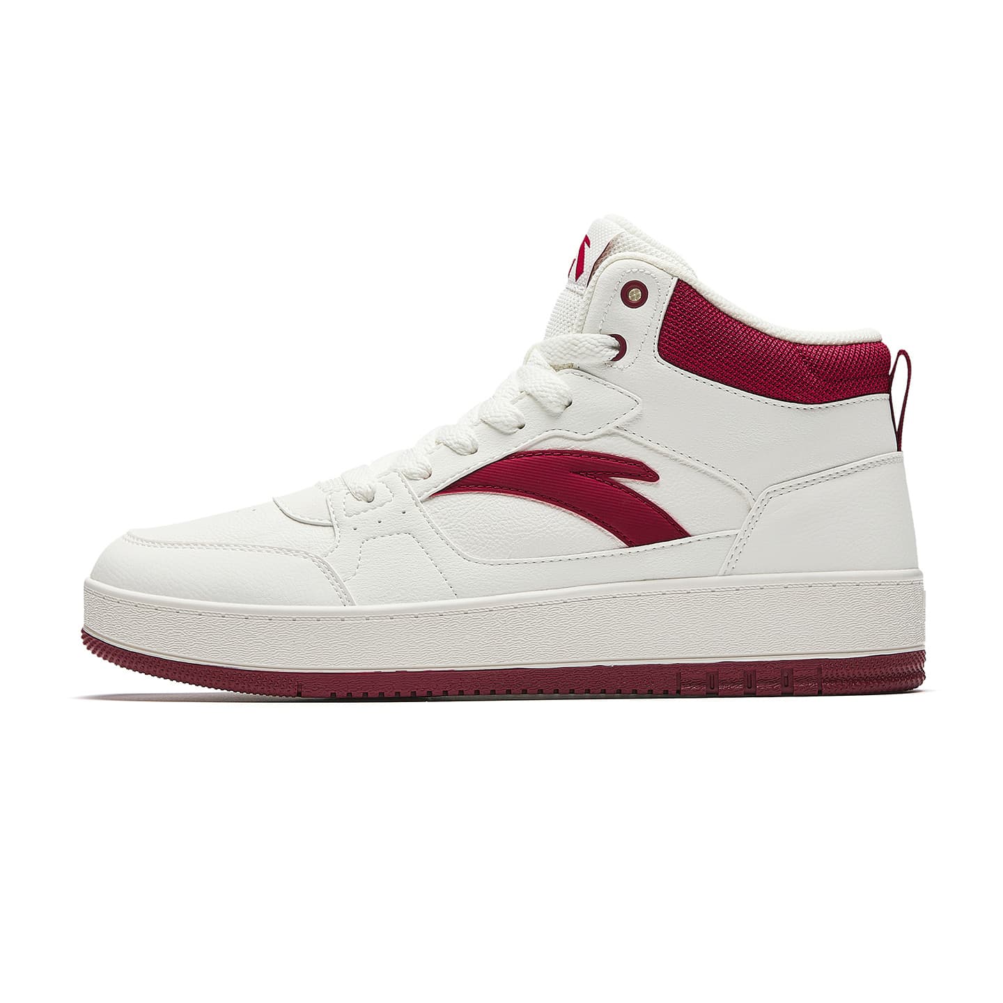 Anta Original Casual Trend Sport Versatile Wear-Resistant Lightweight High-Top Sneakers Men's White Red