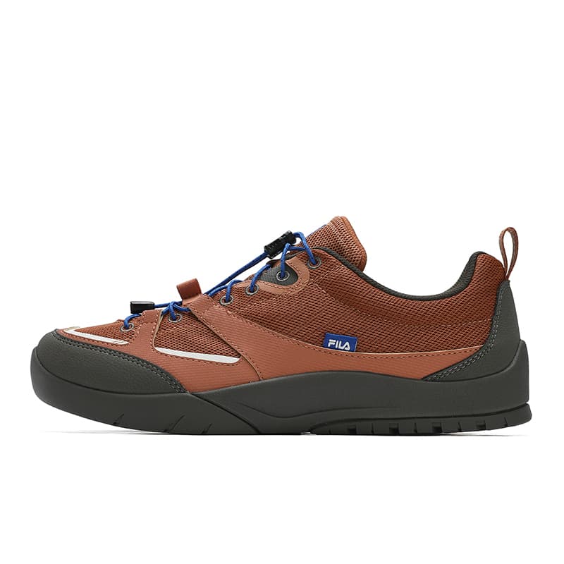 FILA CAMLIFE Mountain Cross Shoes Fashion Daily Outdoor Wear-Resistant Breathable Low-Top Sneakers Men's Brown White