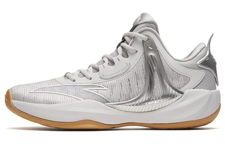 ANTA Hussars 8 Basketball Shoes Men Low-Top White Silver