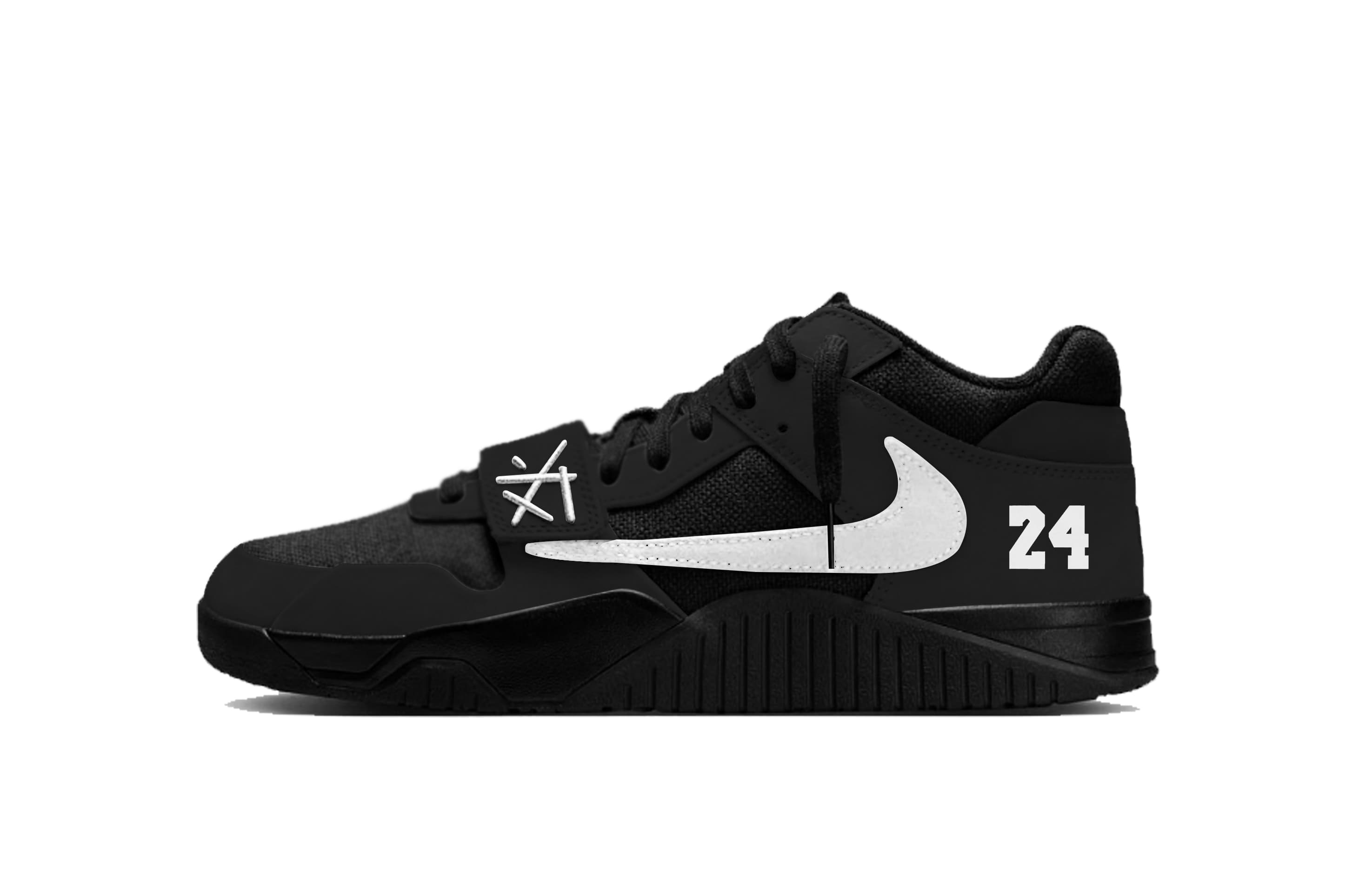 Custom Sneakers Travis Scott x Jordan Jumpman Jack Dark Matter Black Warrior American Trendy Versatile Cushioning Low-Top Basketball Shoes Unisex Black White