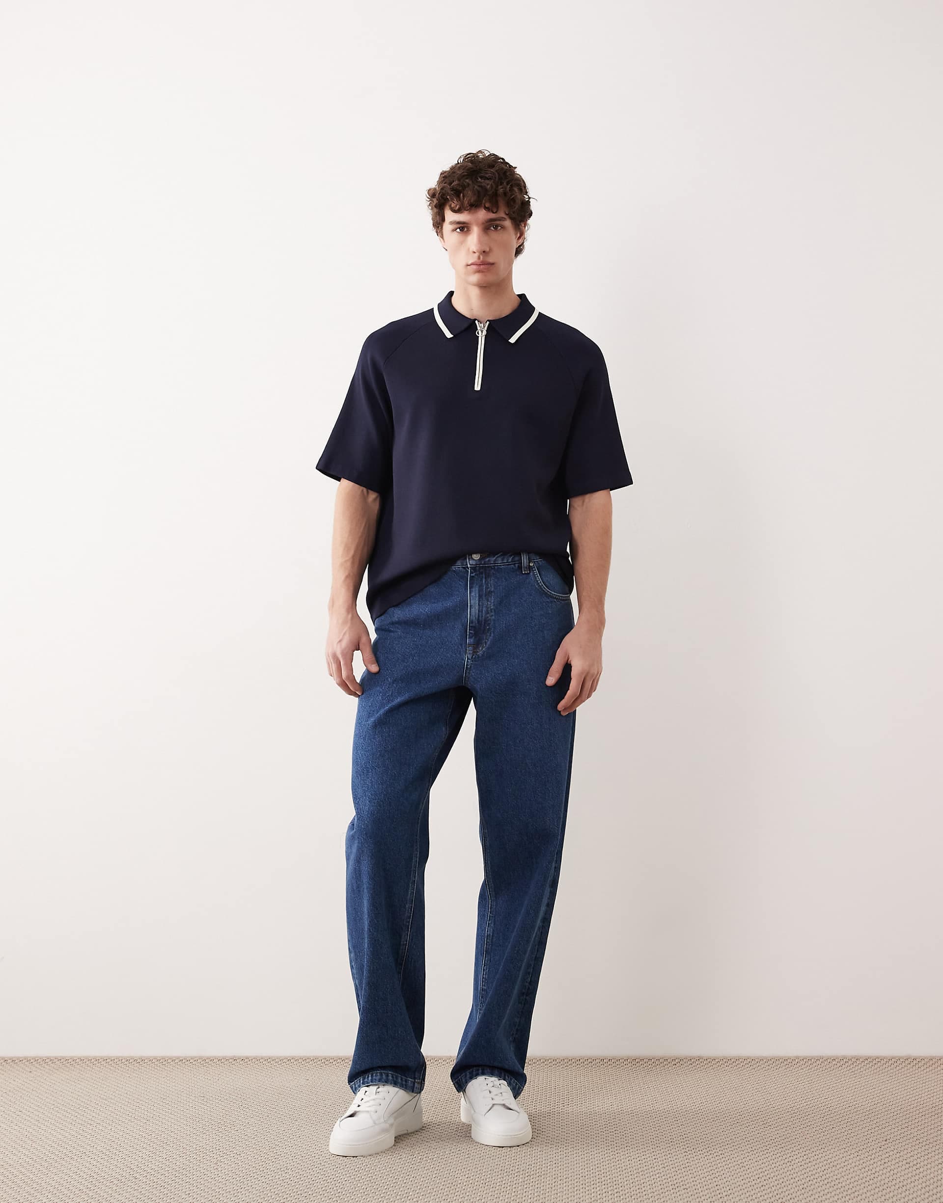 ASOS COLLECTIVE AC-B253 classic straight fit denim jean in light blue stone wash