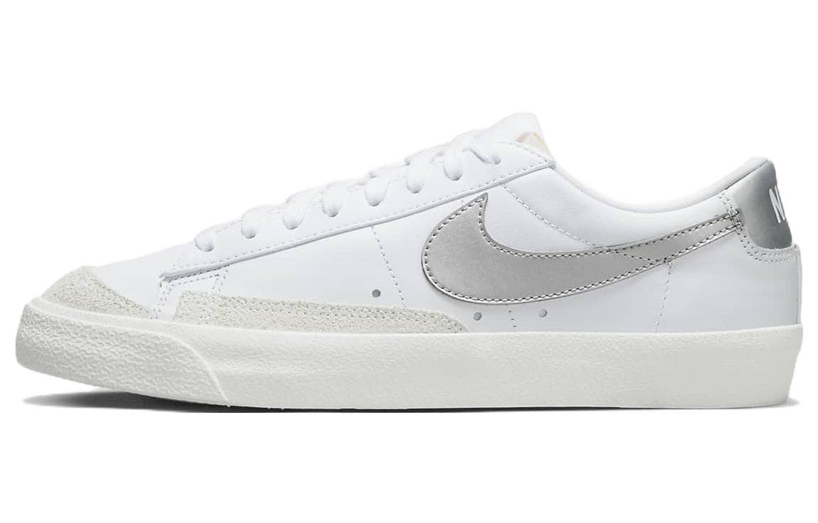 Nike Blazer Low 77 White Metallic Silver Women's