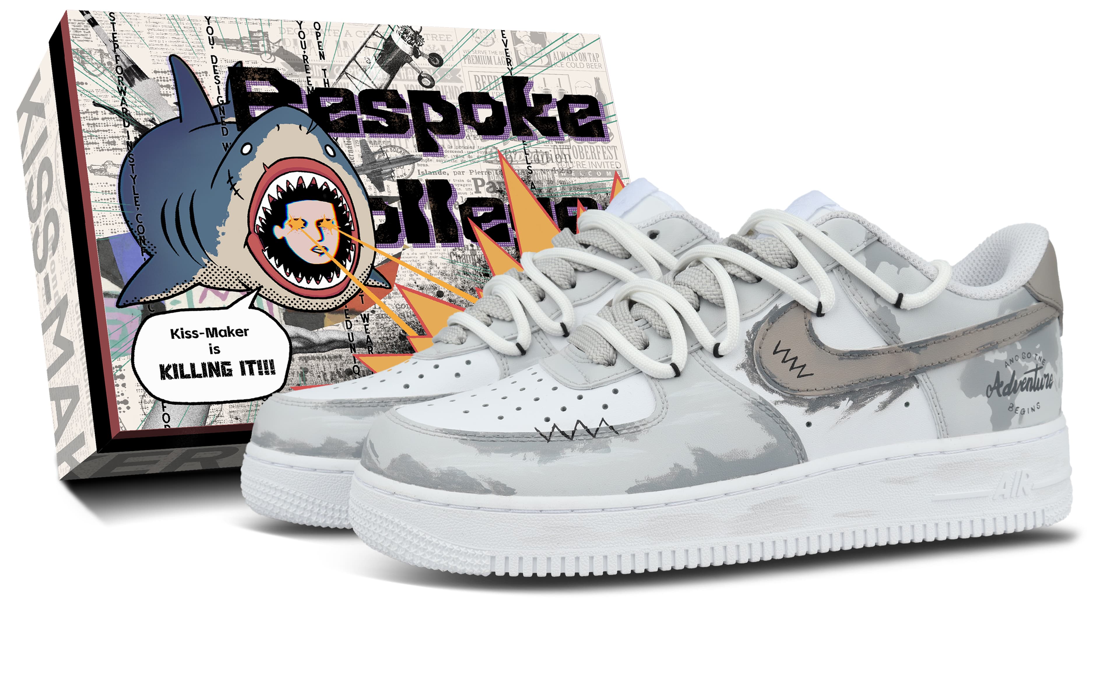 Custom Sneakers Nike Air Force 1 Fashion Versatile Gift Box Wear-Resistant Low-Top Skate Shoes Unisex White