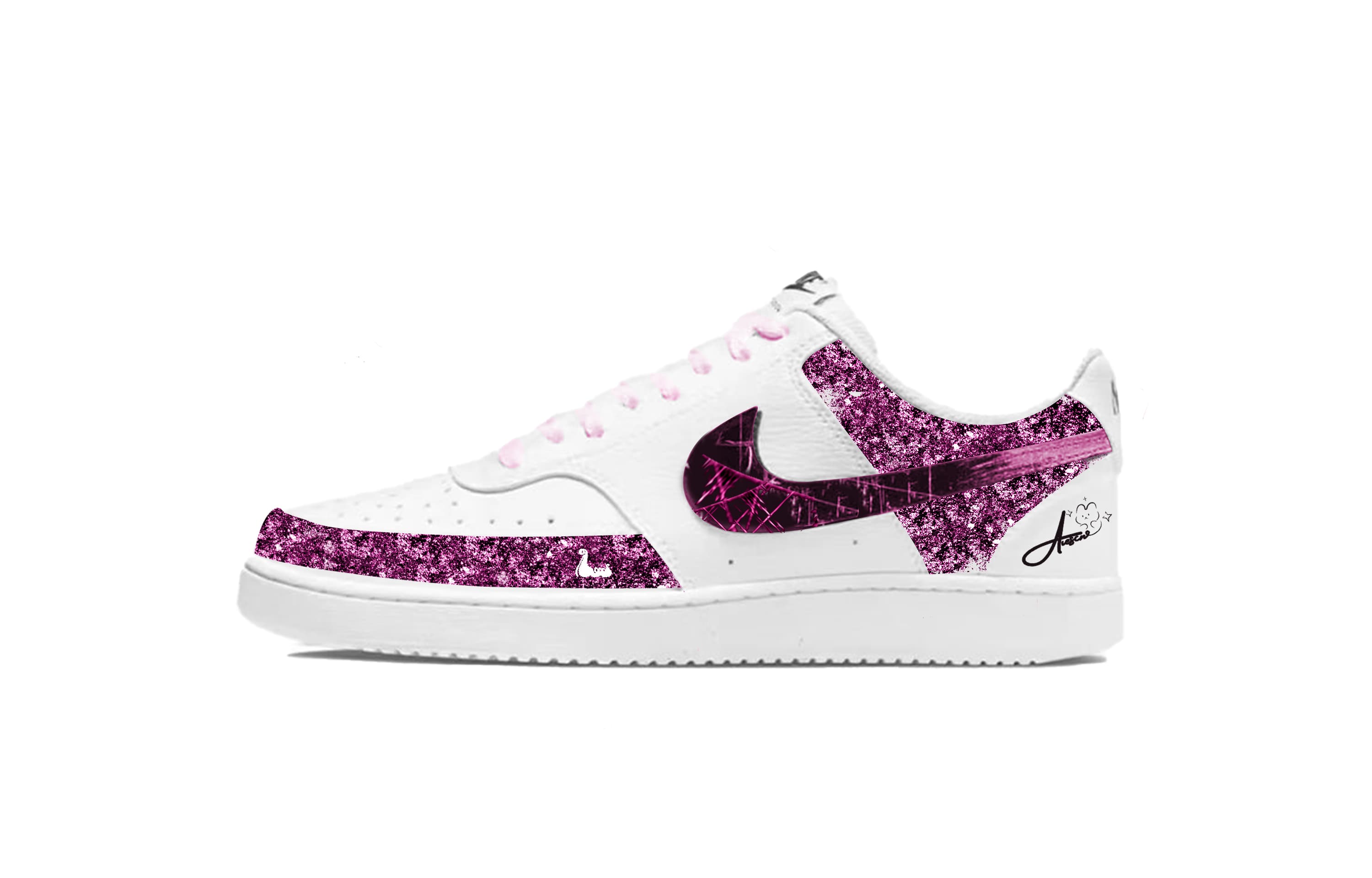 Nike Court Vision 1 Cushioning Balance Lightweight Low-Top Skateboard Shoes Men's White Purple
