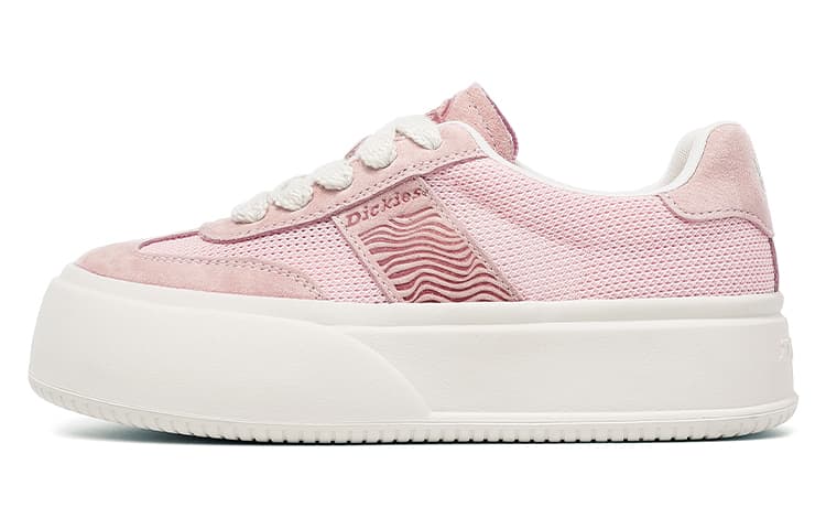 Dickies Skateboard Shoes Women's Low-Top Beige/Light Pink/Silver Gray