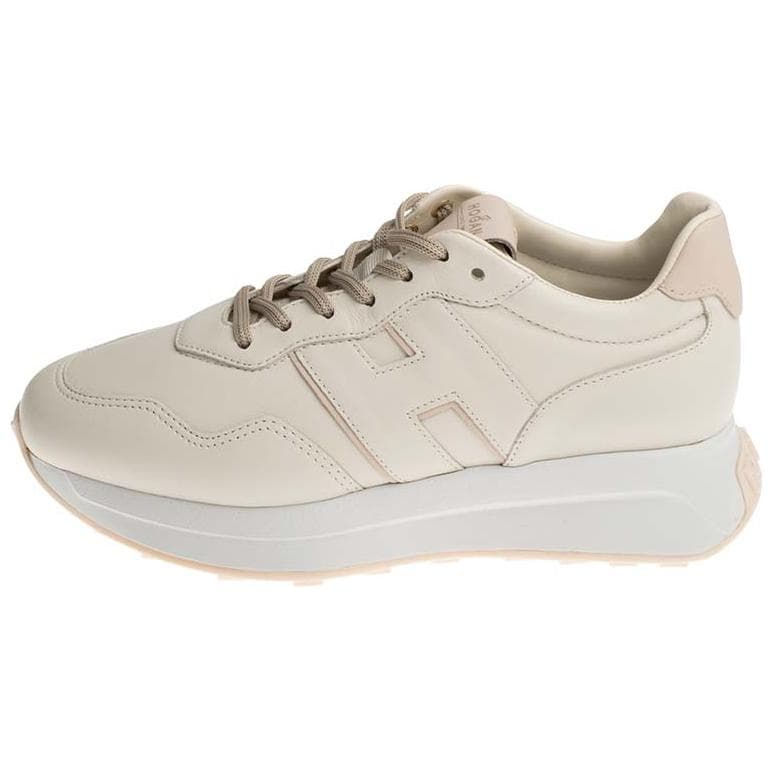 HOGAN Lace-Up Thick Sole Low-Top Casual Shoes Women's Off-White