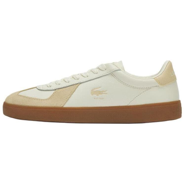 LACOSTE BASESHOT Pro Round Toe Retro Low-Top Skate Shoes Men's Light Yellow