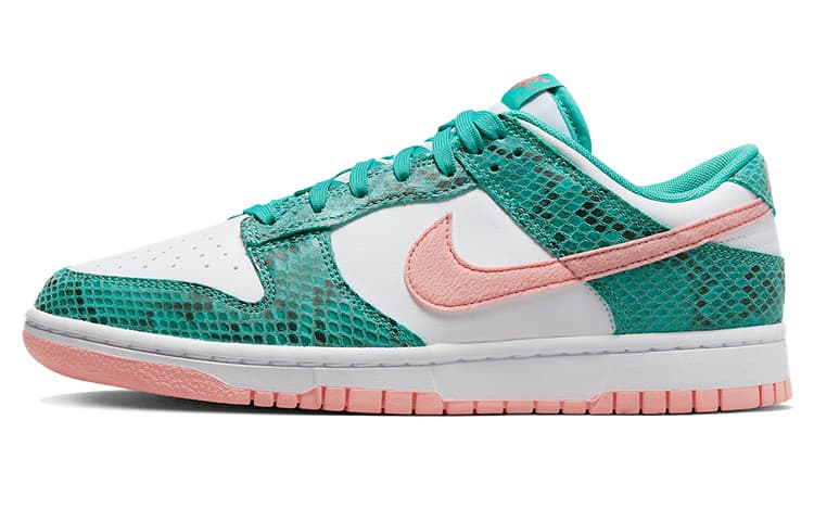 Nike Dunk Low Snakeskin Washed Teal Bleached Coral