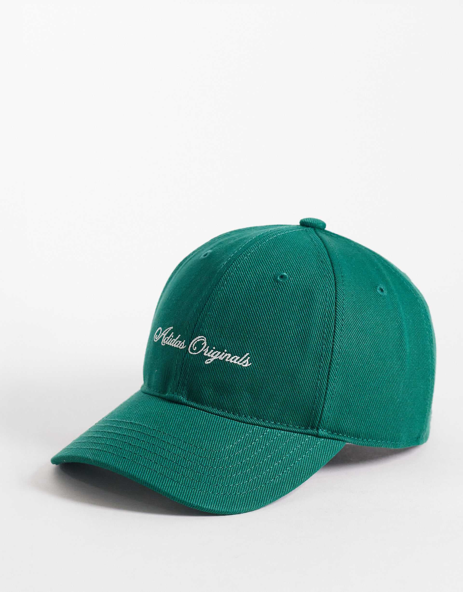 adidas Originals Signature strapback cap in dark green