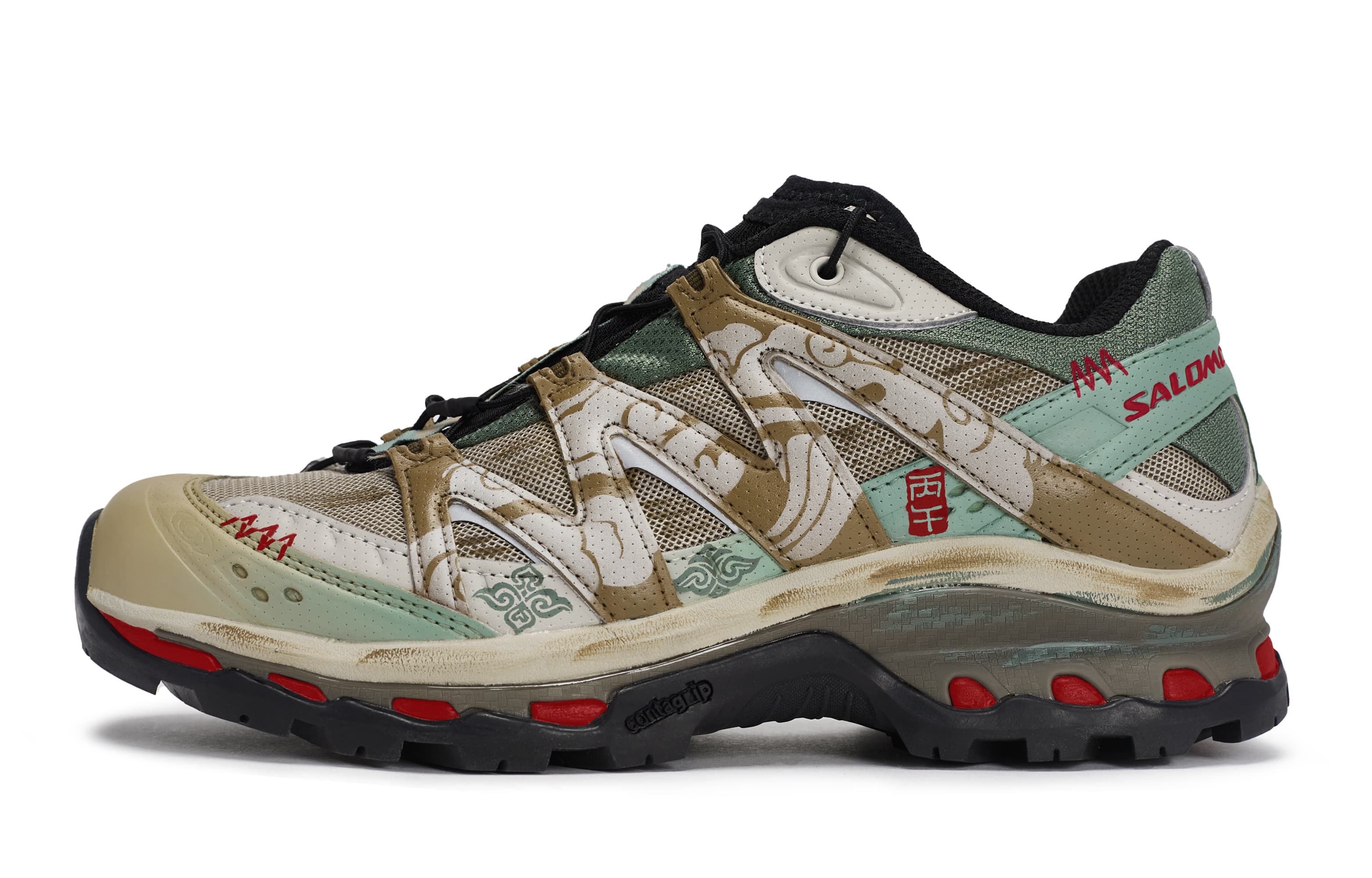 Custom Sneakers SALOMON XT-Quest 811 Manufacture 'Thousand Li Horse' CNY New Year Series Year of the Horse Limited Wear-Resistant Low-Top Hiking/Trekking Shoes Unisex Khaki Black Green