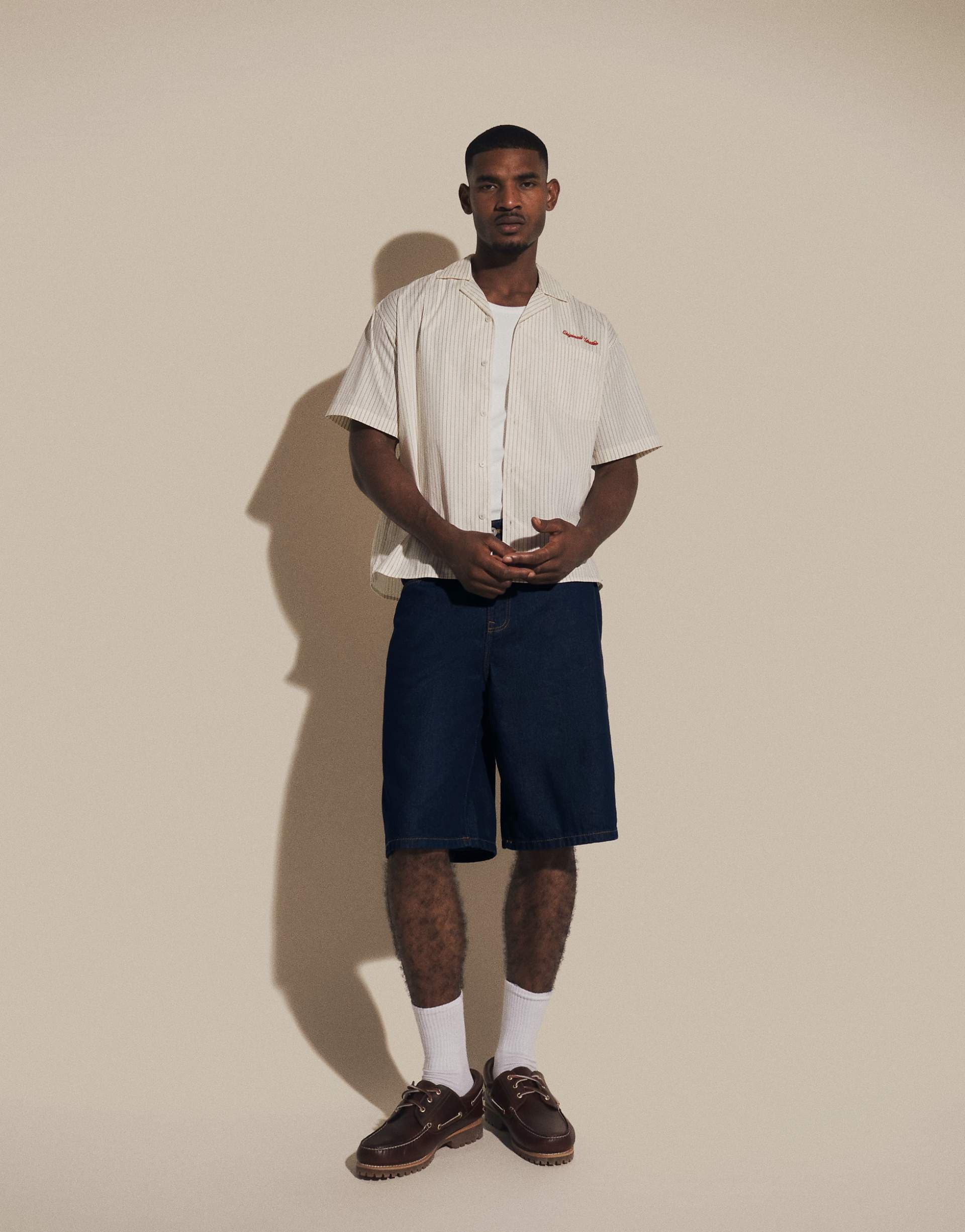 ASOS DESIGN loose denim jorts in indigo