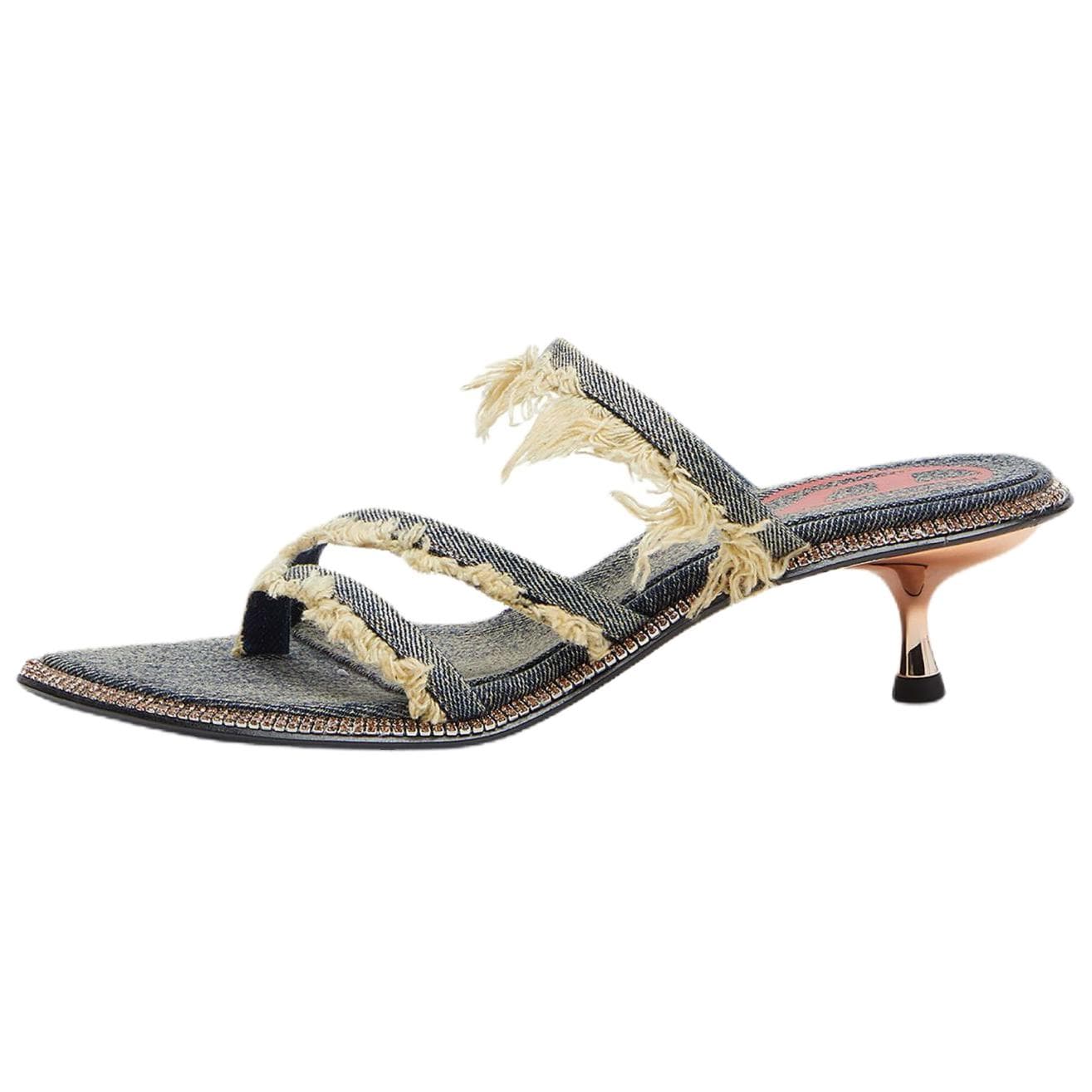 DIESEL D-Havanna Kittie Pointed Toe Slip-On Mule Slides 4.5cm Women's Blue