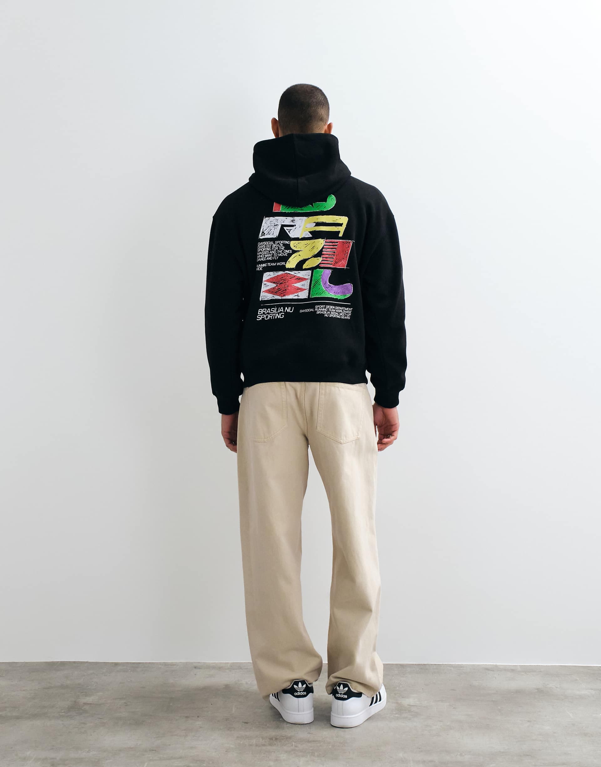 ASOS DESIGN oversized hoodie with pigment print in black