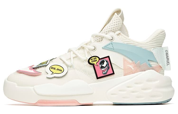 Marvel X ANTA Bastard Casual Shoes Women's Mid-Top Ivory White