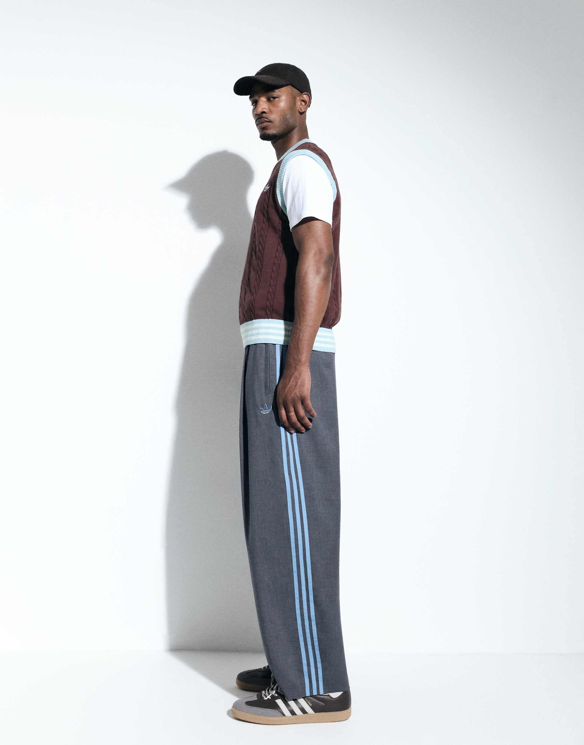 adidas Originals x ASOS barrel leg sweatpants in gray