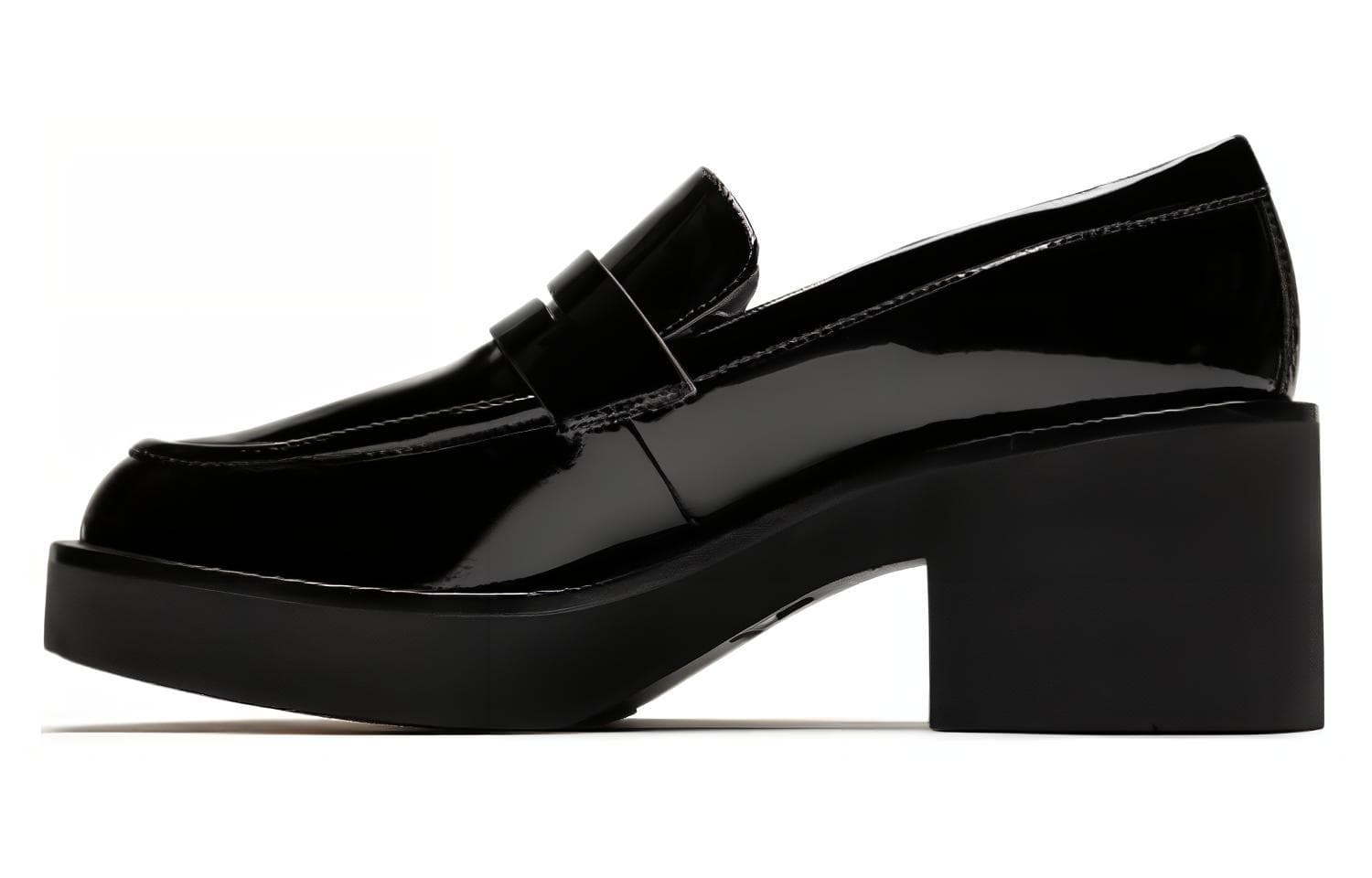 Stuart Weitzman Top-Grain Leather Round-Toe Slip-On Comfortable Loafers Women's Black