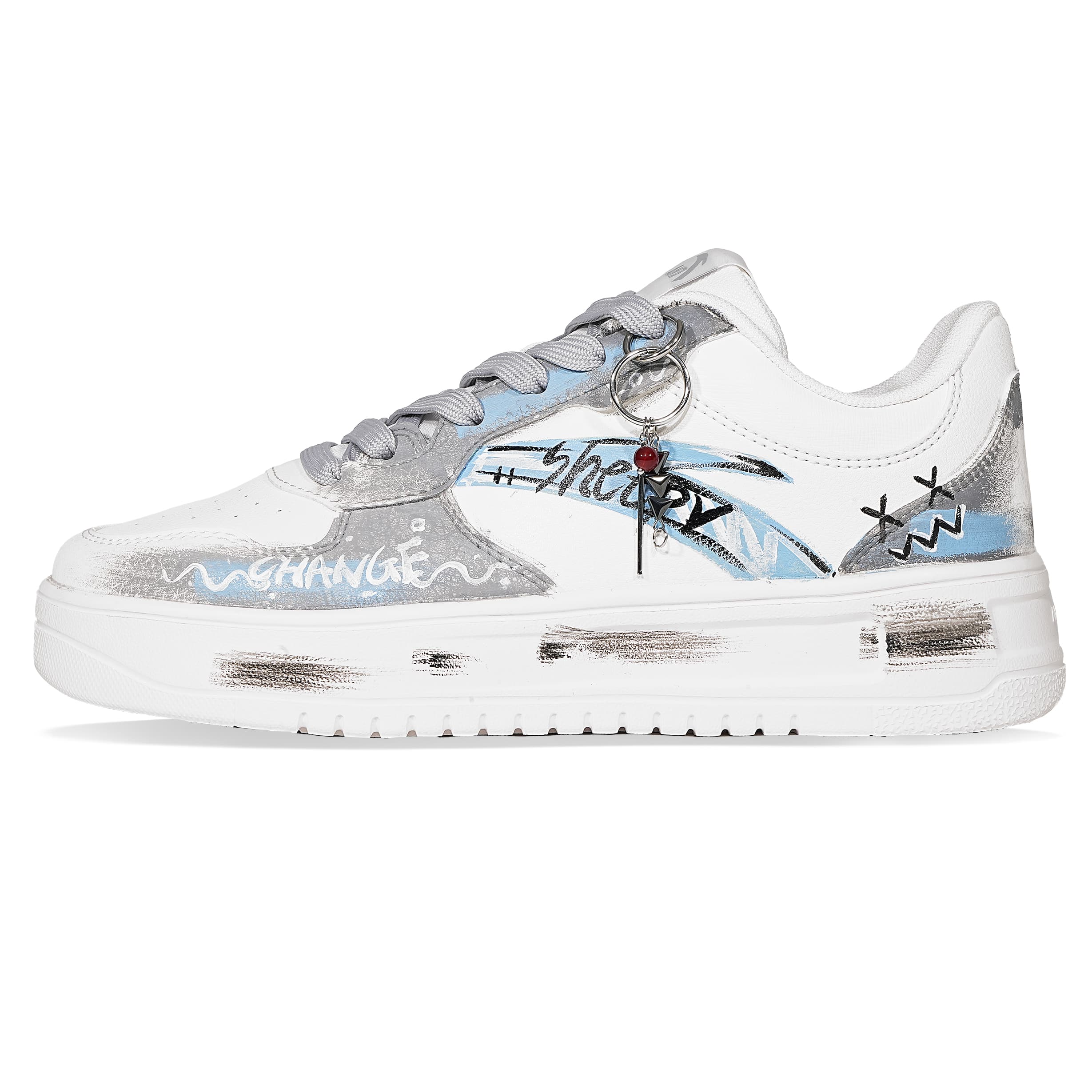 Anta Custom 'Splatter Dye' Low-Top Sneakers Unisex White & Gray