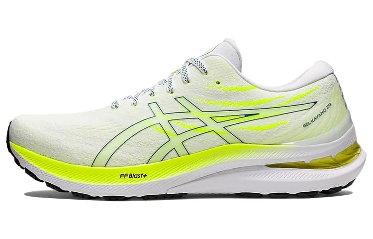 Asics Gel Kayano 29 White Velvet Pine Safety Yellow