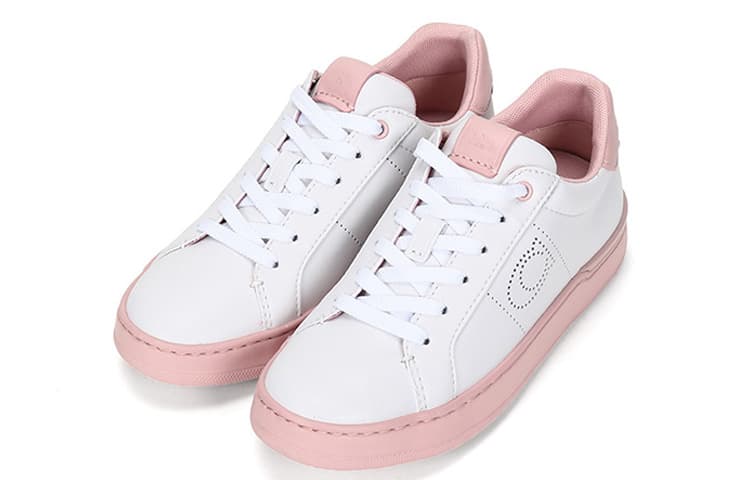 COACH Stylish Skateboarding Shoes Women's Light Pink White