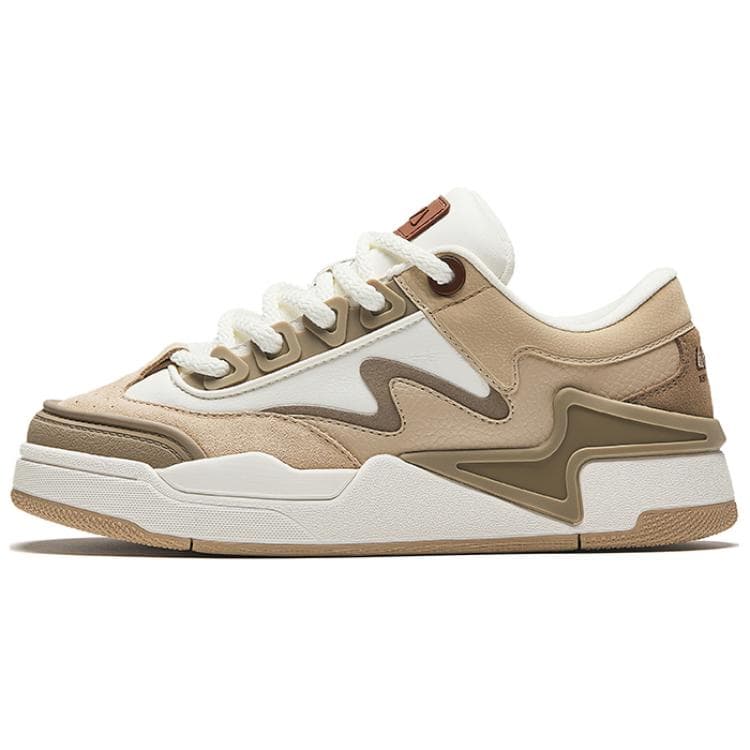 ANTA Skateboard Shoes Women's Low-Top Brown White