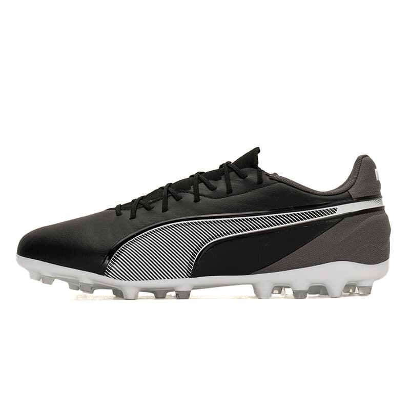 PUMA King Soccer Shoes Men Low-Top Black-Dark Gray-Zebra White