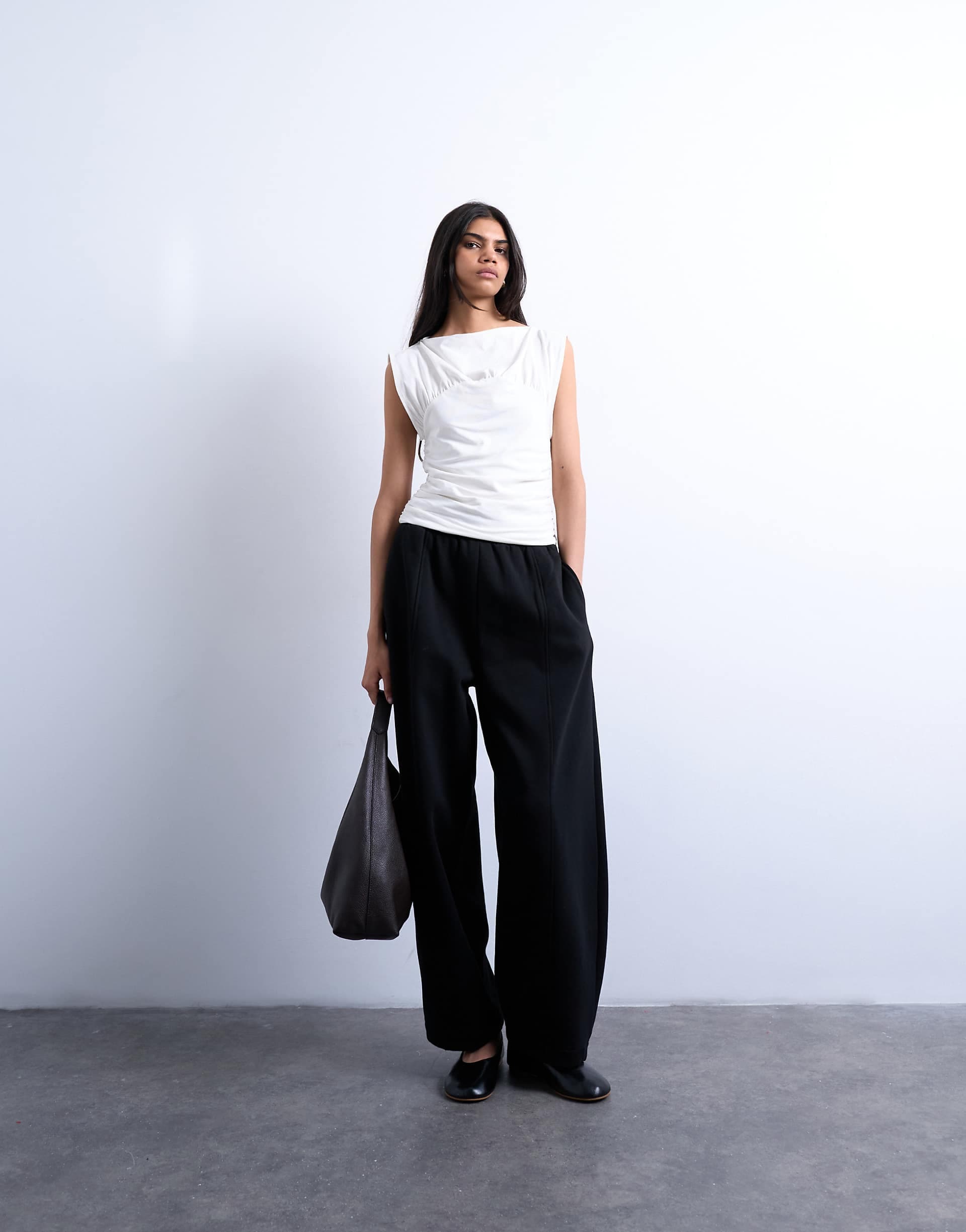 Topshop balloon sweatpants in black