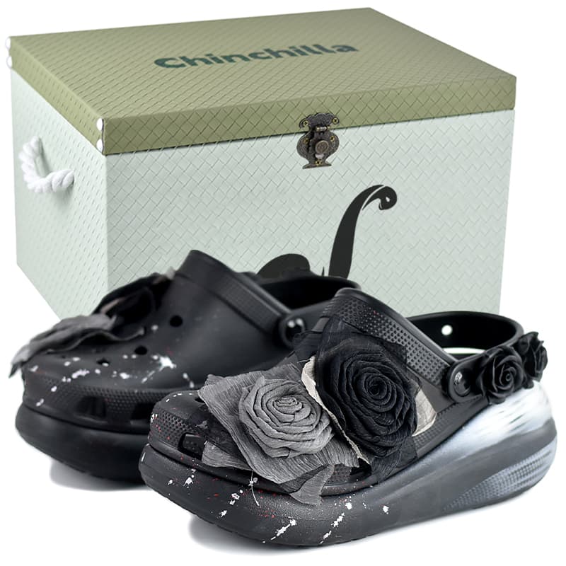 Custom Crocs 'Spring Rose' Ballet-Style Clogs Unisex Black