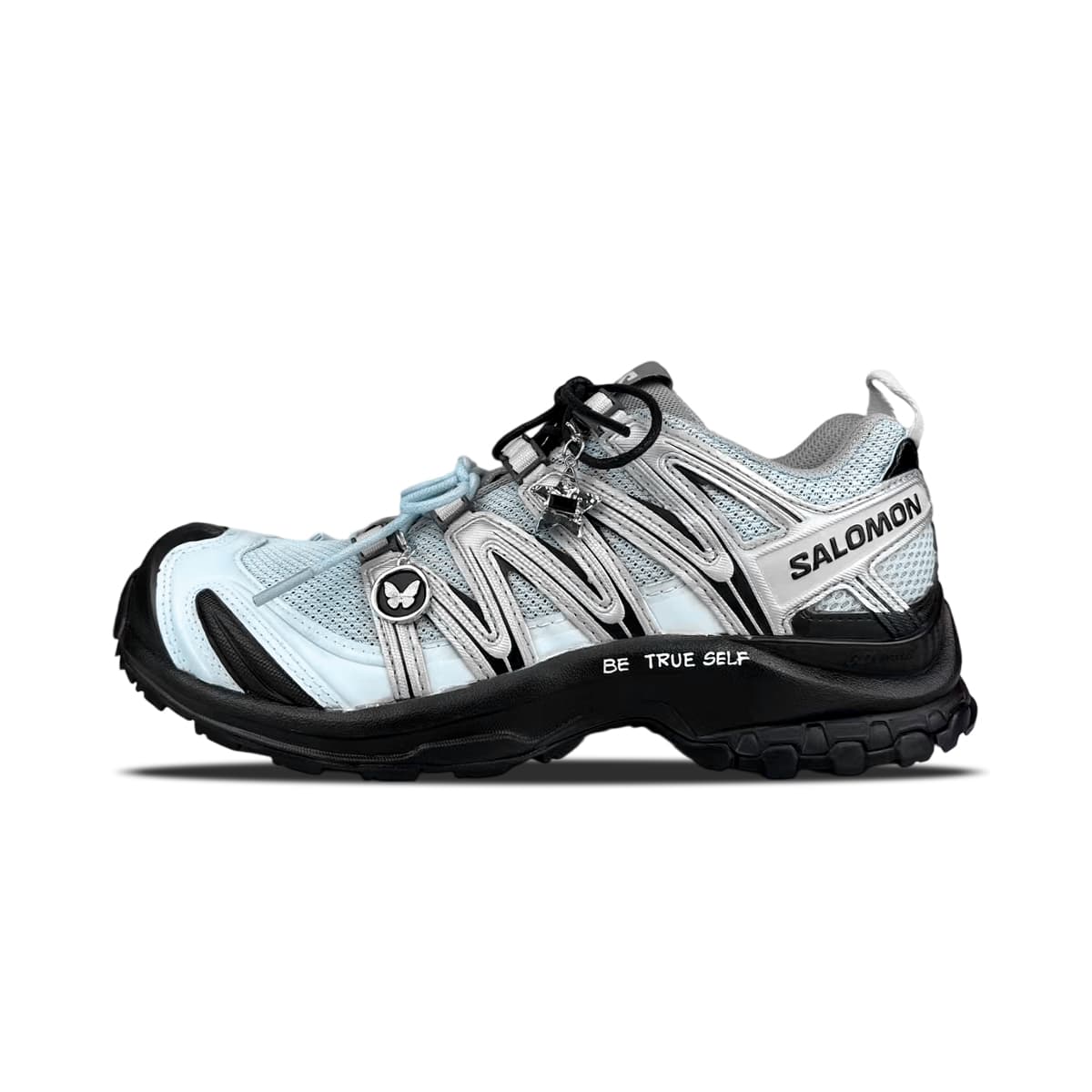 Custom SneakersSALOMON XA PRO 3D BNK 'Blue Butterfly Rock Shell' Outdoor Commuting Comfortable Versatile Cushioned Support Low-Top Running Shoes Unisex Black Blue