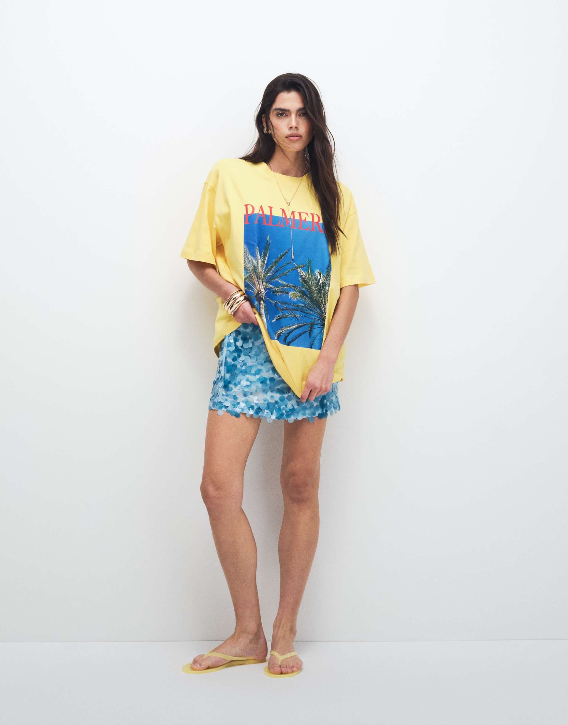 ASOS DESIGN layered sequin mini skirt in turquoise