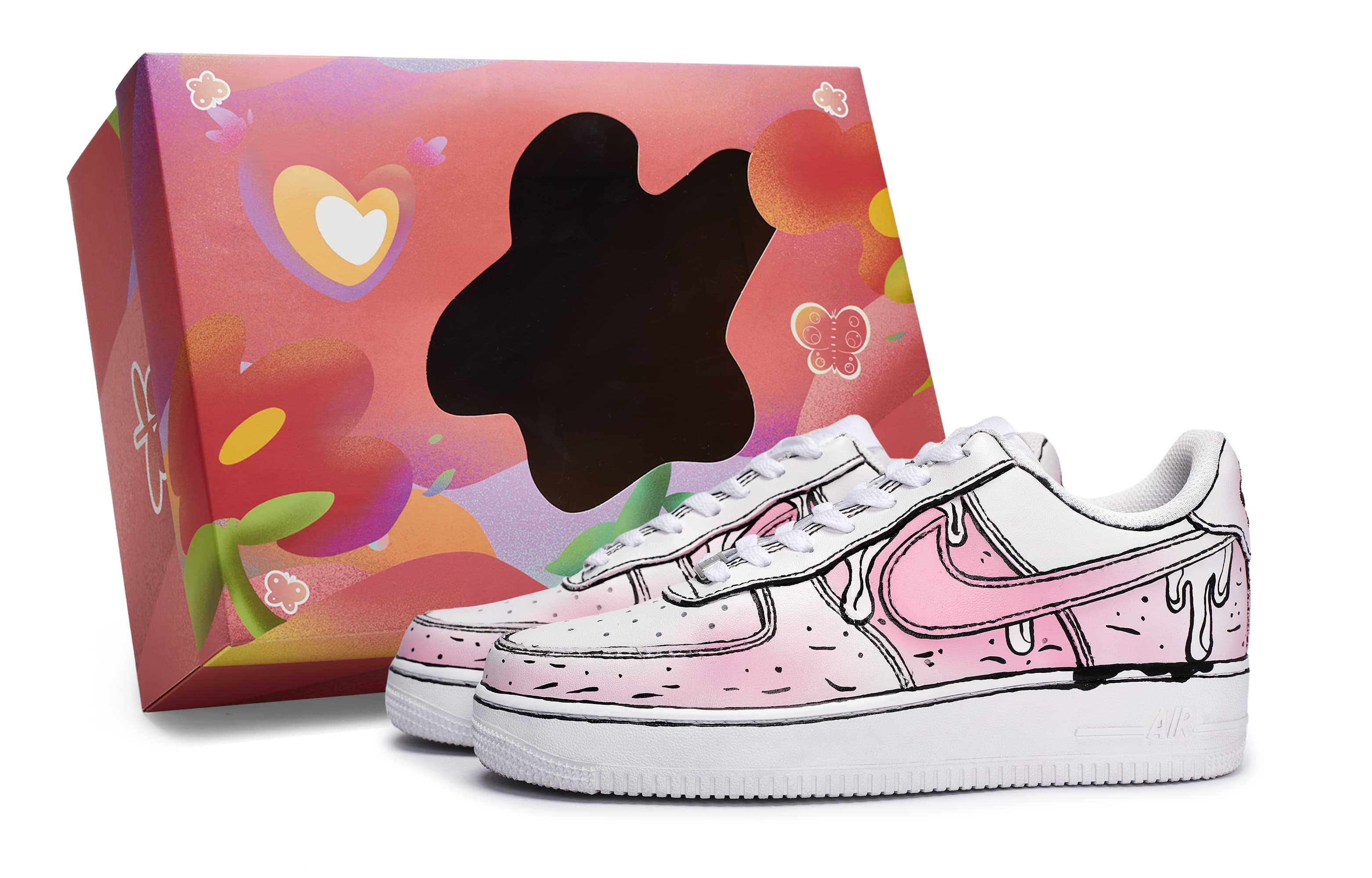 Nike Air Force 1 Skateboard Shoes Unisex Low-Top White Pink