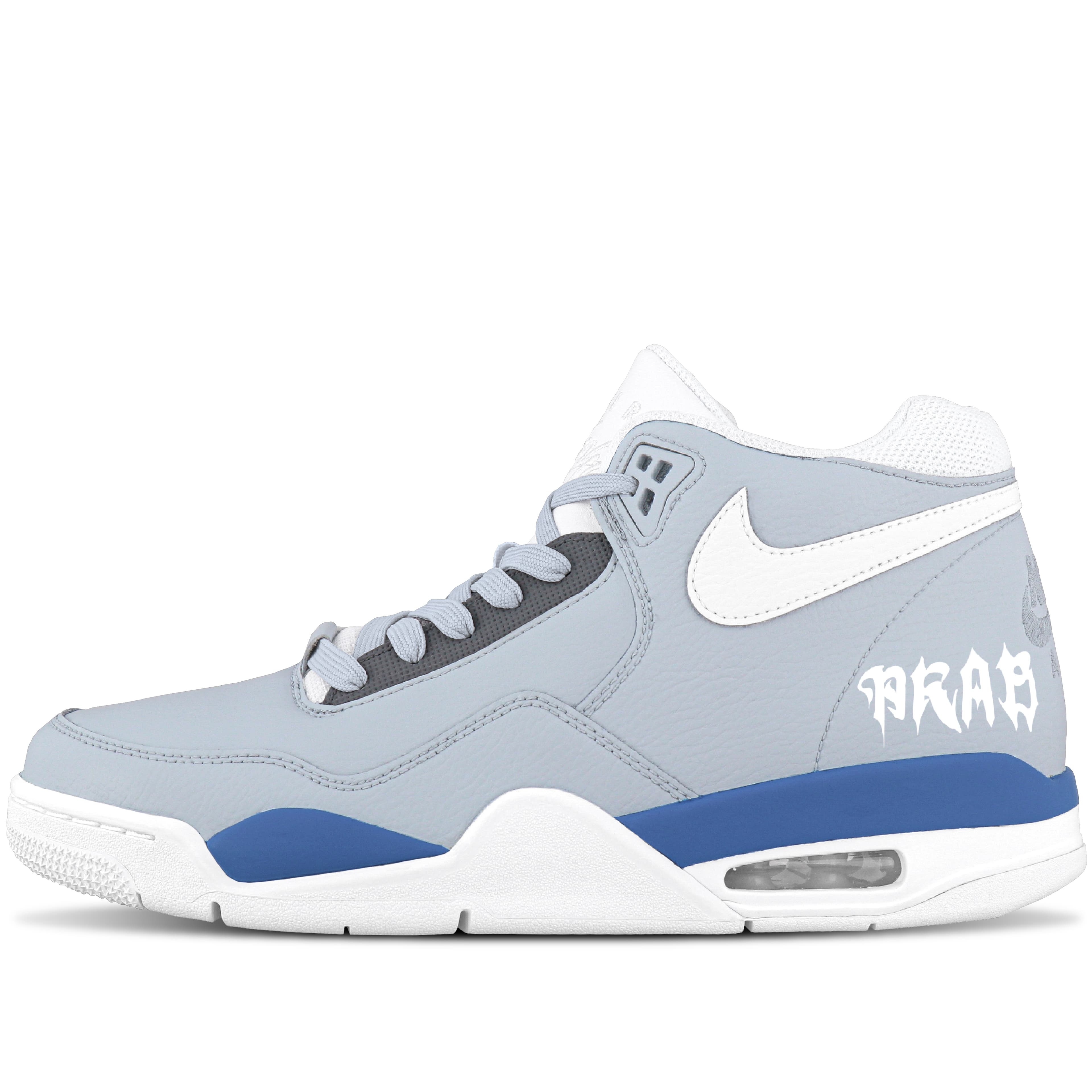 Custom Sneakers Nike Flight Legacy Synthetic Leather CNY Year of the Horse Distant Mountain Indigo Premium Minimalist Personalized Fashion Trend Classic Versatile Anti-Slip Wear-Resistant Mid-Top Retro Basketball Shoes Unisex Grey Blue