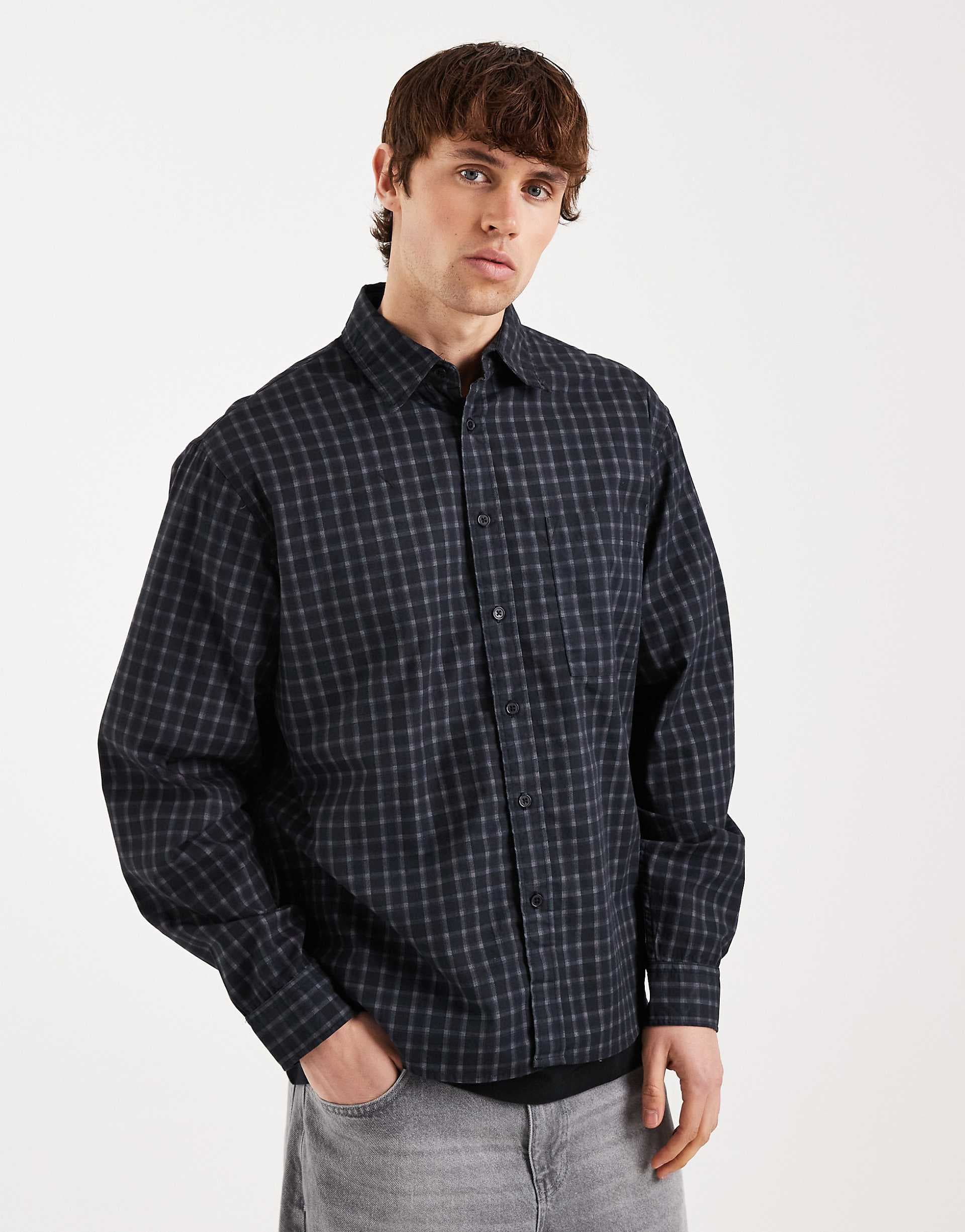 ONLY & SONS relaxed fit shirt in dark brown check