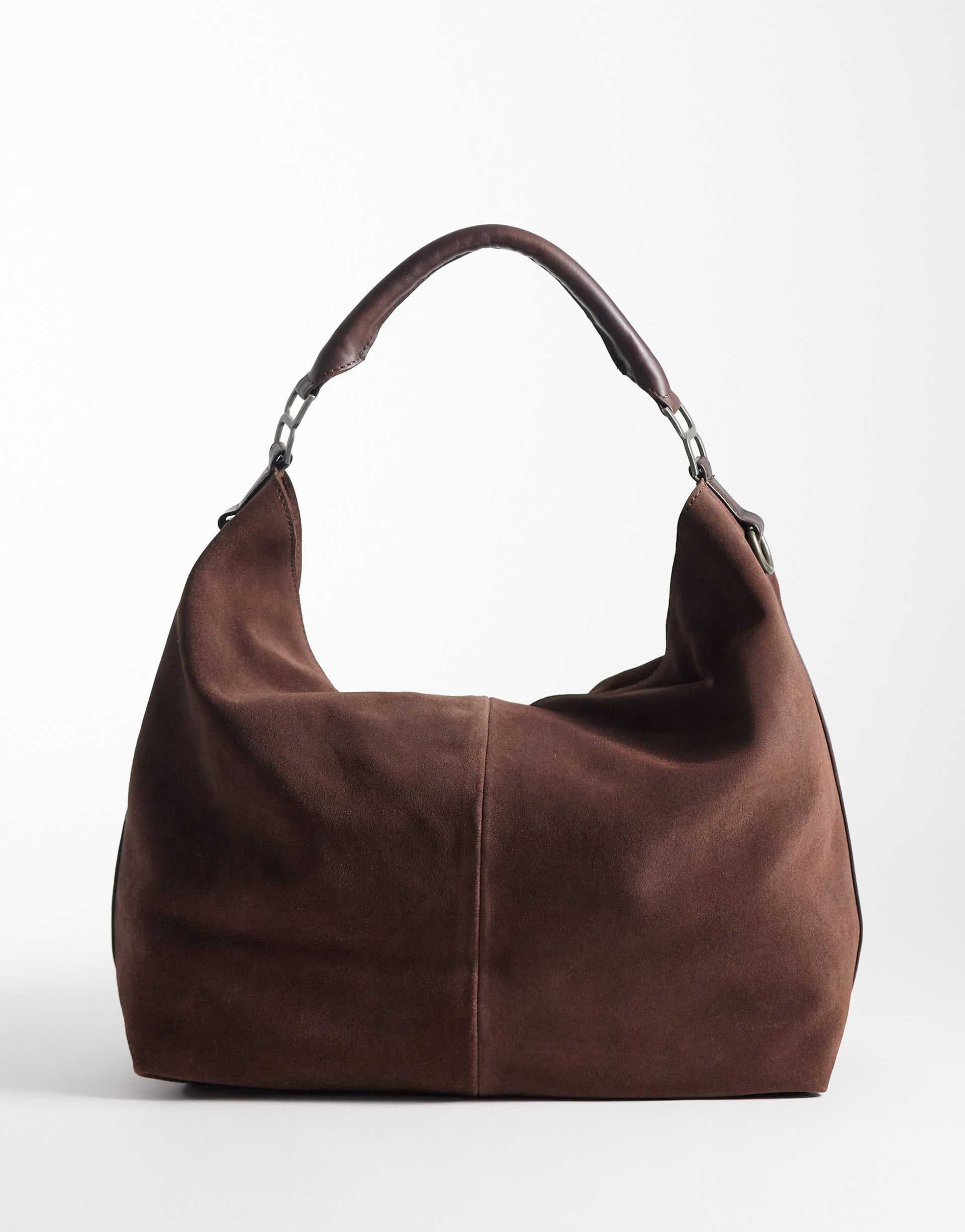 Free People Suzie suede slouchy tote in espresso